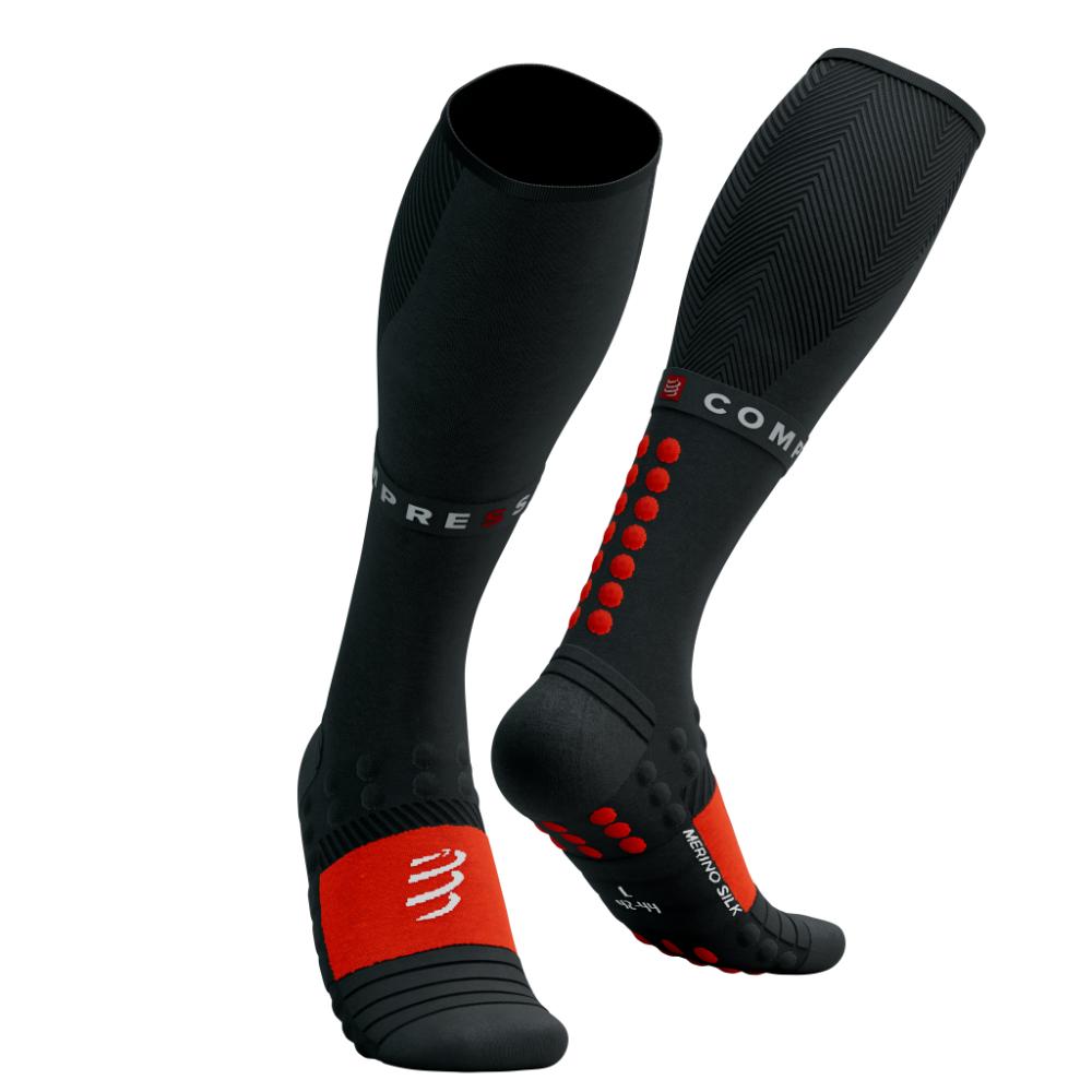 Image Compressport Full Socks Winter Run Unisex BLACK/HIGH RISK RED T3